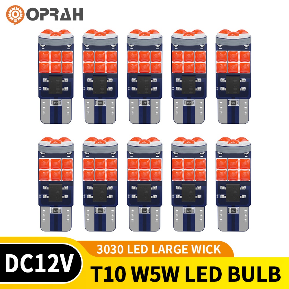 OPRAH 10 ชิ้น T10 W5W หลอดไฟ LED 3030 15SMD ที่จอดรถไฟภายในไฟสัญญาณ canbus