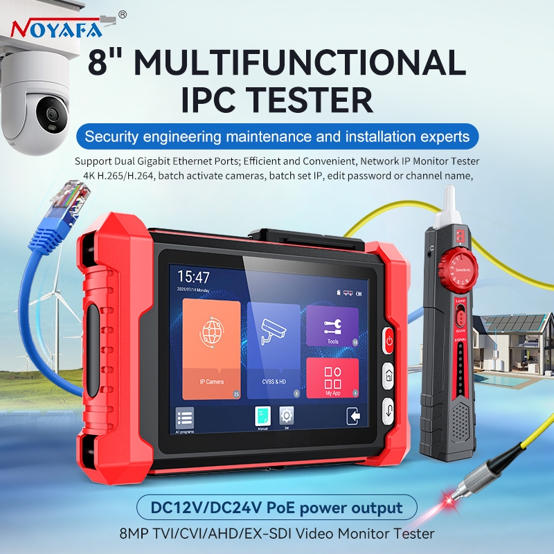 NOYAF NF-728HSO IPC เครื่องทดสอบกล้องวงจรปิด IP HD กล้องทดสอบ PTZ ควบคุมไร้สาย WIFI 8K H.265