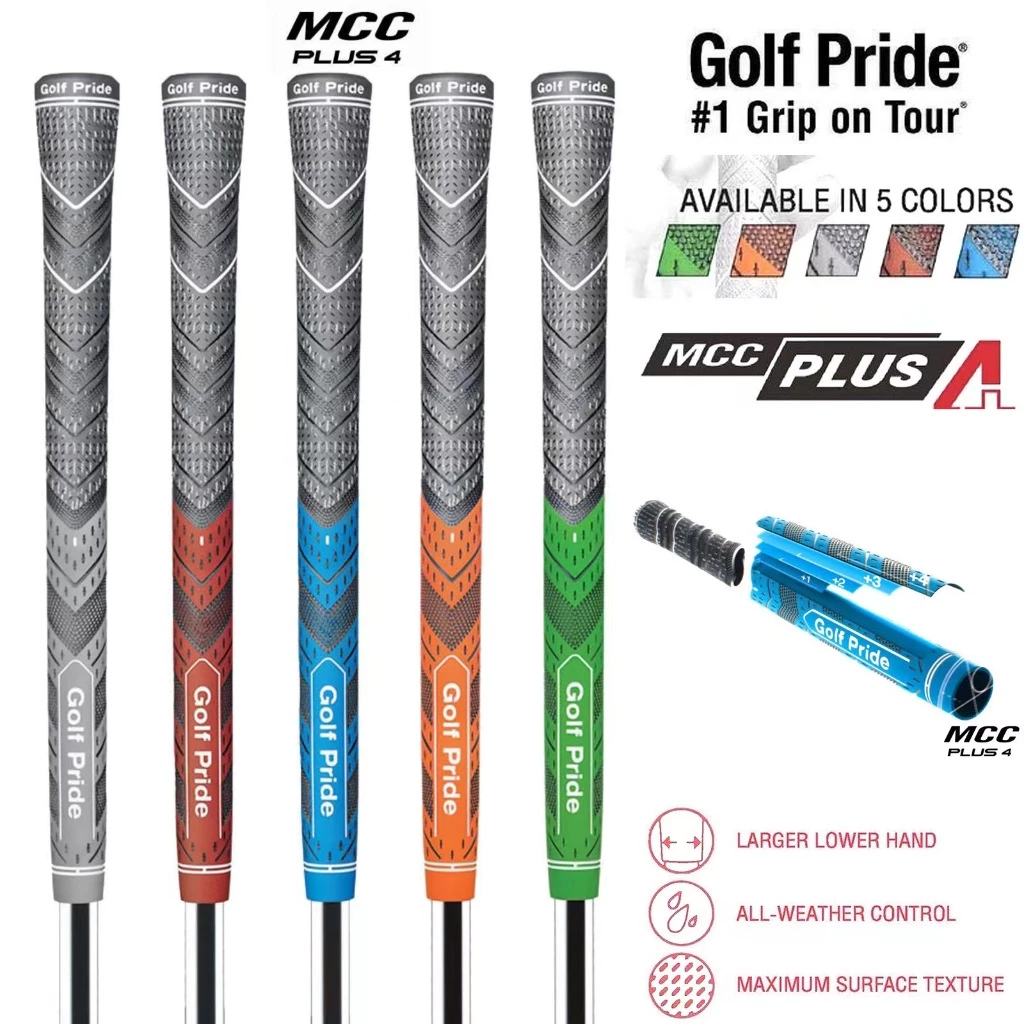 จับไม้กอล์ฟ MCC Plus4 จาก Golf Pride สำหรับไม้เหล็กและวู้ด ขนาดมาตรฐานถึงมิดไซซ์ ทำจากเส้นใยคาร์บอน