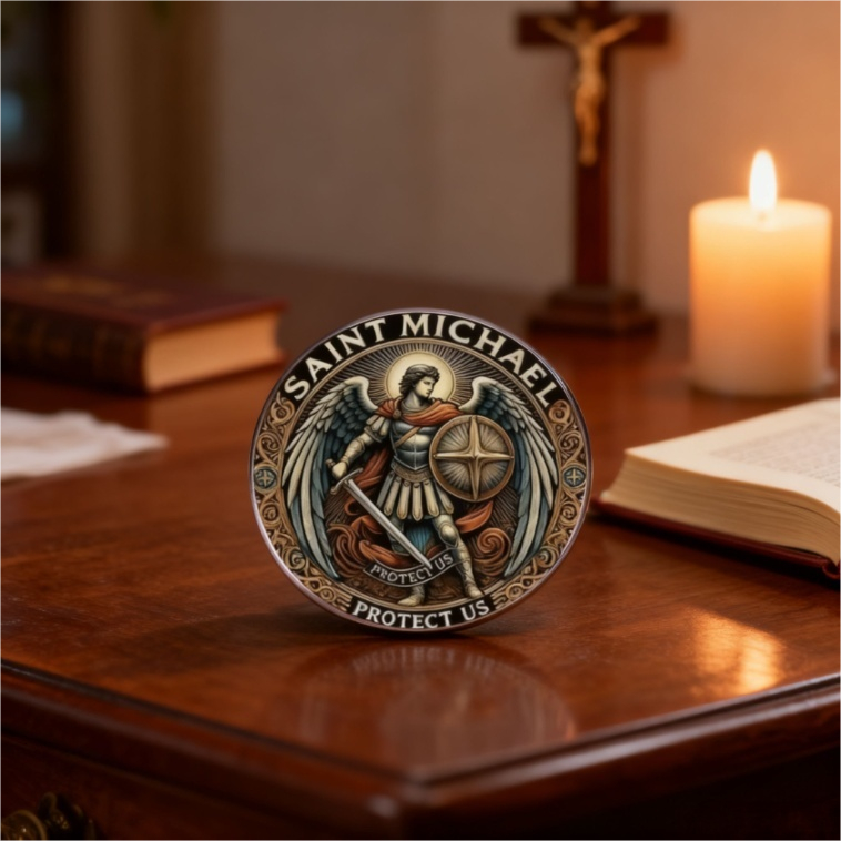 Archangel Michael เข็มกลัด - เข็มกลัดปกป้องกันสําหรับแจ็คเก็ต, กระเป๋า, เครื่องประดับแฟชั่นหมวก
