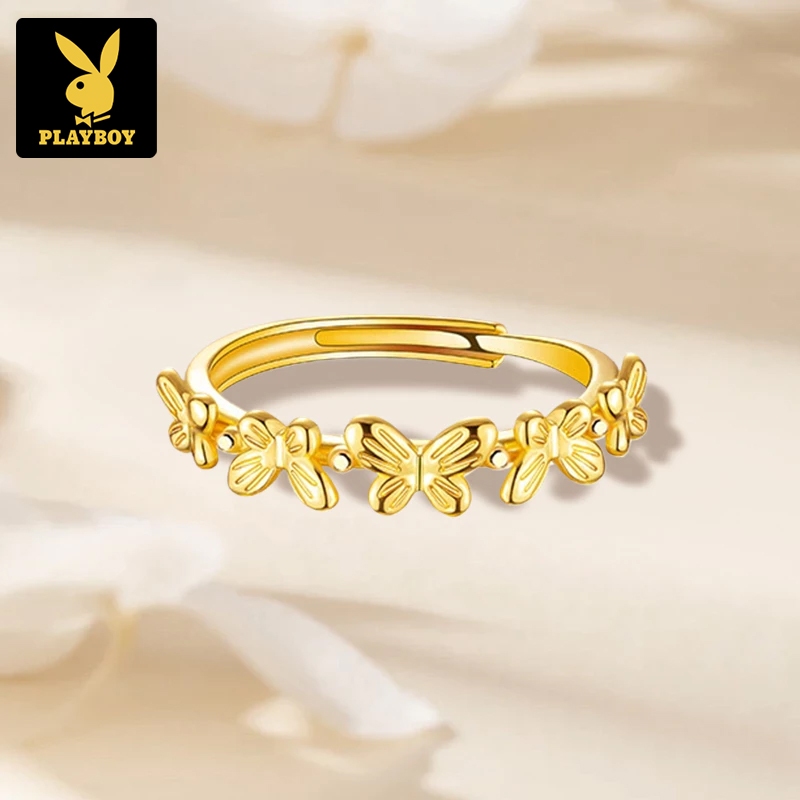 PLAYBOY แหวนผู้หญิง ความสง่างาม ความหรูหรา ขนาดปรับได้ ของขวัญสำหรับแฟนสาว พร้อม