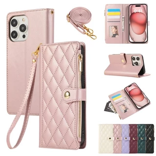 เคสโทรศัพท์ เคส การ์ดสําหรับ iPhone16 17 Pro Max เคสโทรศัพท์กระเป๋าใส่เหรียญกรณีหนังสําหรับ iPhone 15 Pro Max 14 Pro Max 13 pro max 12 11 promax 17 Air Case 14 15 16 Plus สายคล้อง