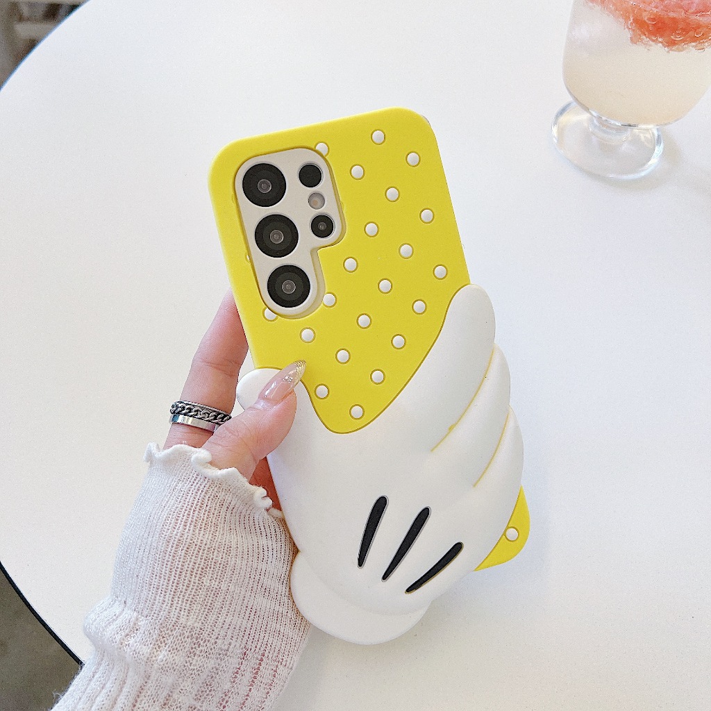 การ์ตูนน่ารัก 3D Dots Gloves เคส Samsung Galaxy S25 FE S25 Ultra S25 Plus S25 S24FE S24 Ultra S24 Pl