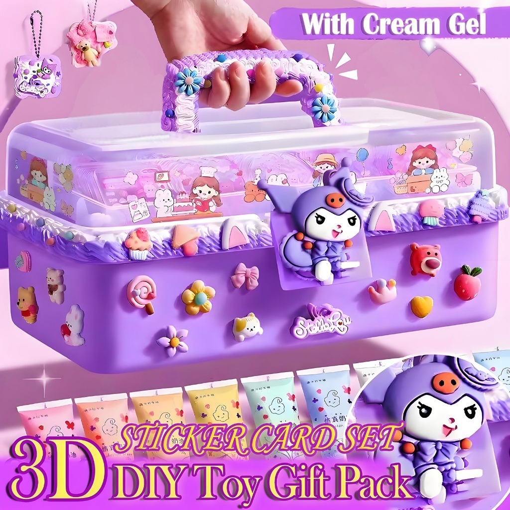 ✨สต็อกพร้อม✨892PCS DIY GUKA สติกเกอร์ชุดวัสดุแพคเกจสําหรับสาว Handmade ครีมกาวชุดเครื่องมือทําพวงกุญแจกล่องของขวัญ Goo การ์ด