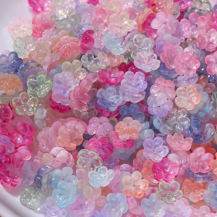 St.kunkka ลูกปัดแก้วสีไล่ระดับสี 20 ชิ้น 9.5*10 มม.Lily of the Valley DIY สร้อยข้อมือพวงมาลัย