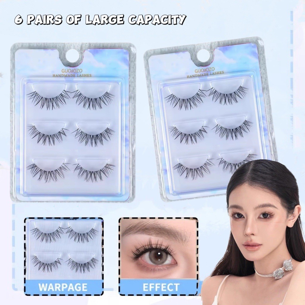 3 คู่ขนตาปลอม Cross Curling Daily Eye แต่งหน้า Lash Extension