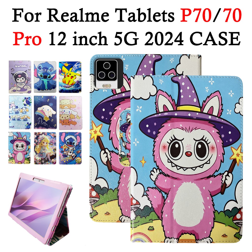 สําหรับRealme Pad P70 แท็บเล็ต 12 น่ารักการ์ตูนPUหนังP70 Pro 12.0 นิ้ว 5Gแท็บเล็ต 10.1 นิ้วคุณภาพสูง