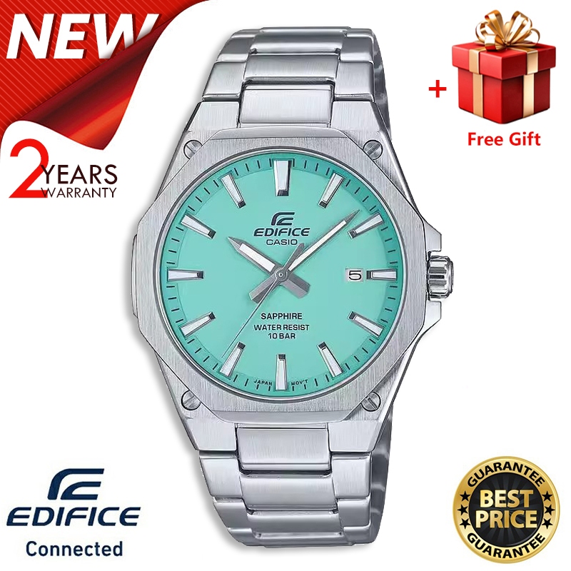 (ของแท้ 100%) คาสิโอCasio นาฬิกาข้อมือ Edifice EFR-S108D-3A กันน้ำ หน้าปัด 47มม. มีวันที่ หน้าปัดสีเ