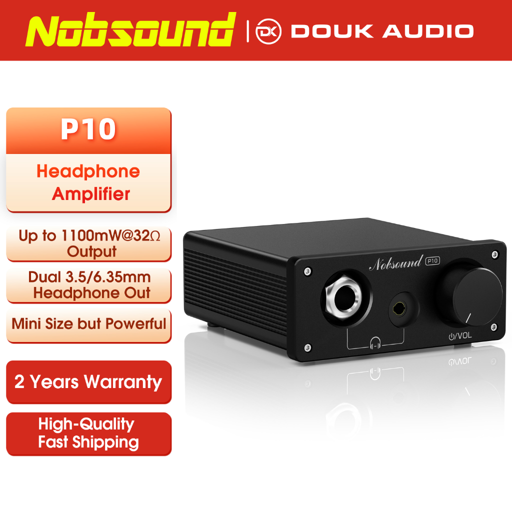Nobsound P10 เครื่องขยายเสียงหูฟังขนาดเล็กเสียงไฮไฟสเตอริโอ RCA AUX ในหูฟังแอมป์สําหรับชุดหูฟังพร้อมแจ็คหูฟัง 3.5 มม. และ6.35 มม.