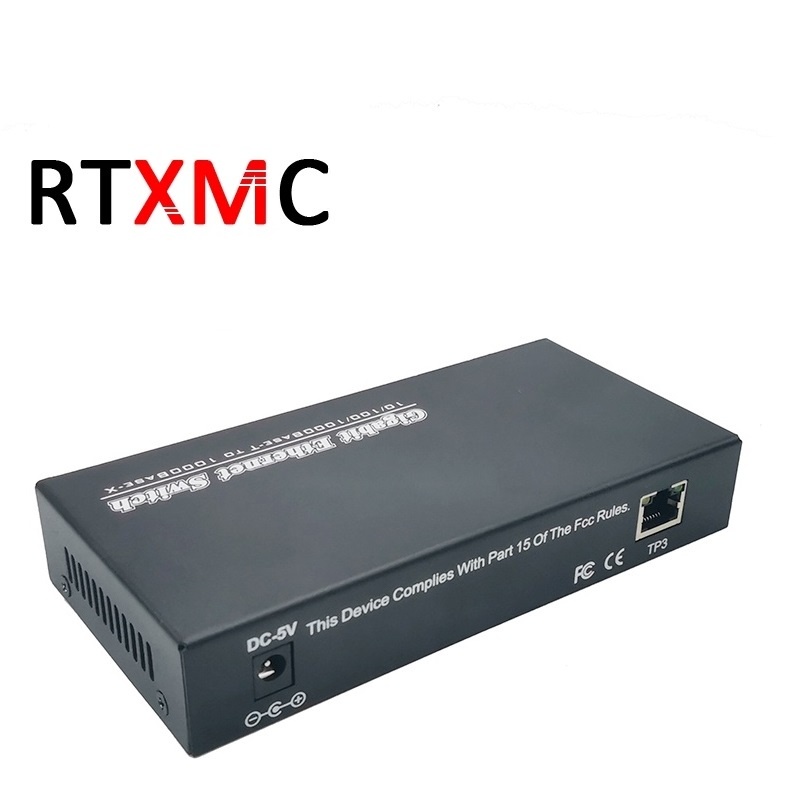 Optical Media Converter Ethernet Connector 10/100/1000m Gigabit single-mode 1.25g 1000m 3rj45 4sc