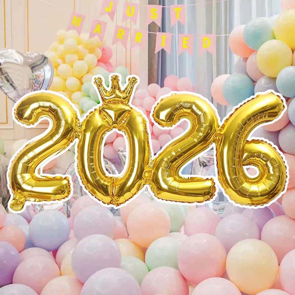 2026จํานวนมงกุฎลูกโป่งฟอยล์สําหรับ2026ปีใหม่อีฟพรรคอุปกรณ์ตกแต่ง n ความโลภ คริสต์มาส2025ภาพอุปกรณ์ประกอบฉากของขวัญ - รูปที่ 5