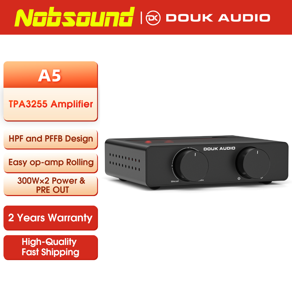 Douk Audio A5 TPA3255 สเตอริโอ Amp HiFi Audio Class D เครื่องขยายเสียงกรองสูง