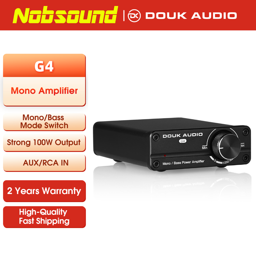 Douk Audio G4 ซับวูฟเฟอร์/เครื่องขยายเสียงดิจิตอลโมโนช่องความถี่เต็ม 100W