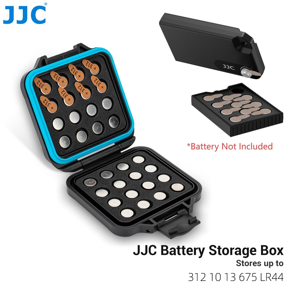JJC Battery Case แบตเตอรี่สําหรับ A13 A10 A312 LR44 ที่เก็บแบตเตอรี่เครื่องช่วยฟังแบบกันน้ำ Size 312
