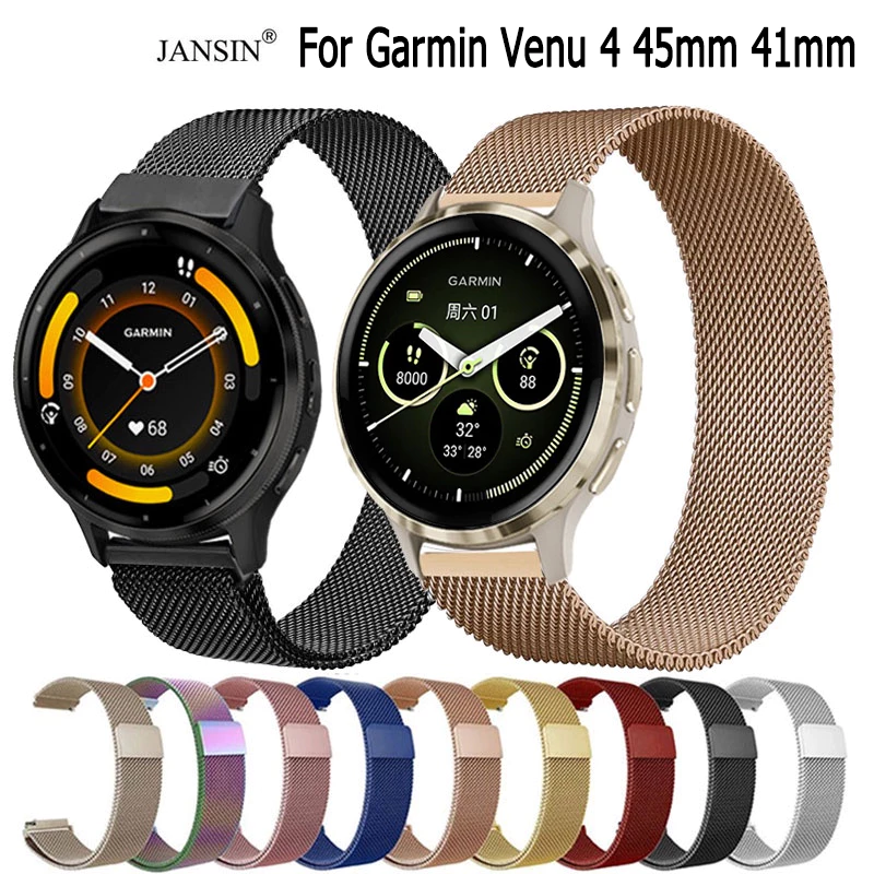 สาย garmin venu 4 45mm 41mm Venu 3 3S magnetic loop สายนาฬิกาข้อมือ สเตนเลส สำหรับ สมาร์ทวอทช์ สายนาฬิกา