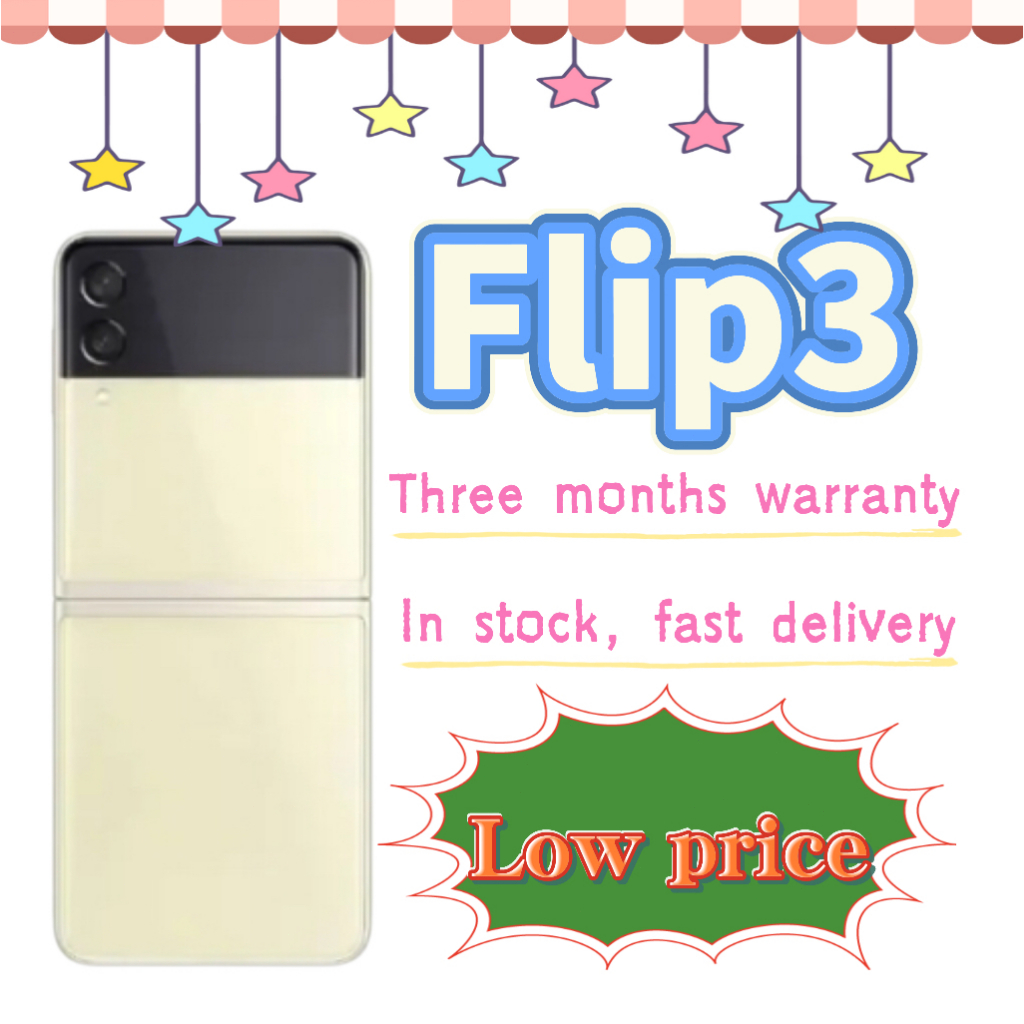 สมาร์ทโฟน Samsung Galaxy Z Flip3 128GB 5G มือสอง - รับประกัน 3 เดือน พร้อมส่ง