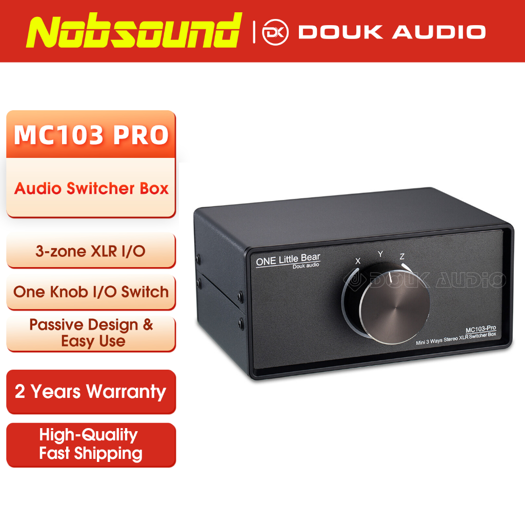 1 (3)-IN-3 (1)-OUT XLR สวิตช์แปลงเสียงสเตอริโอ แบบพาสซีฟ