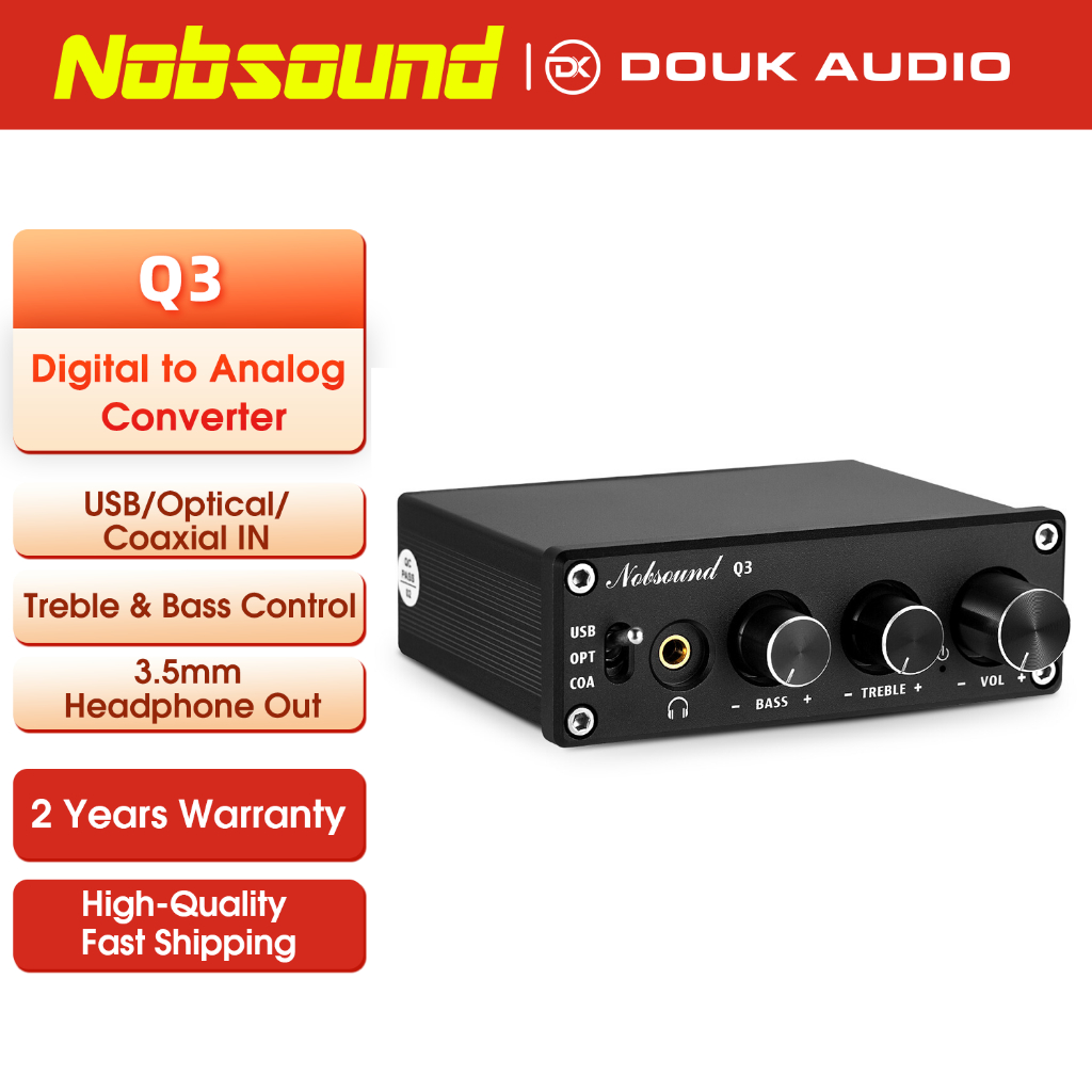 Douk Audio Q3 DAC Digital to Analog Converter ถอดรหัส USB/Coax/Opt หูฟัง Amp