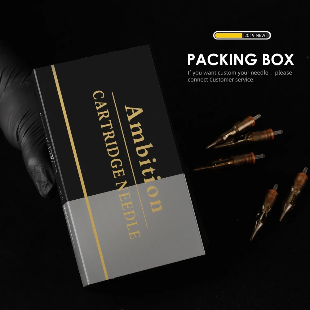 10 PC Ambition Premium 0.35 มม.Rl RM RS M1 Tattoo Needle Revolution Tattoo Cartridge Mix Round Liner