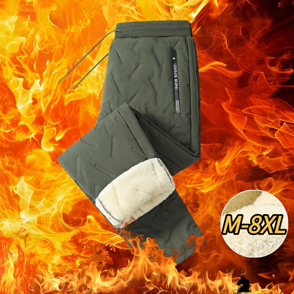 2025 ฤดูใบไม้ร่วงฤดูหนาวซับขนแกะหนาแกะขนแกะกางเกงผู้ชายวัยกลางคนเยาวชนกลางแจ้งเย็นทนอบอุ่น - รูปที่ 6