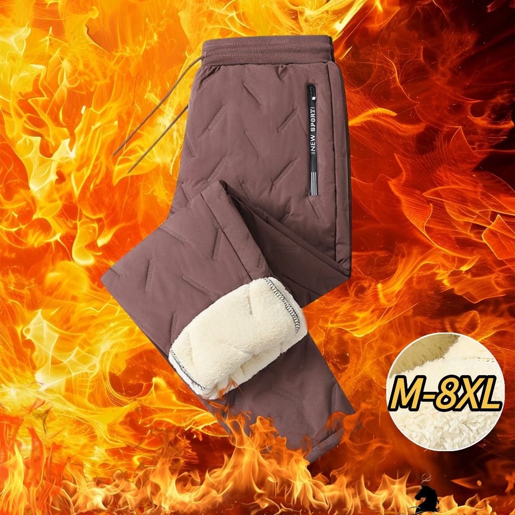 2025 ฤดูใบไม้ร่วงฤดูหนาวซับขนแกะหนาแกะขนแกะกางเกงผู้ชายวัยกลางคนเยาวชนกลางแจ้งเย็นทนอบอุ่น - รูปที่ 7