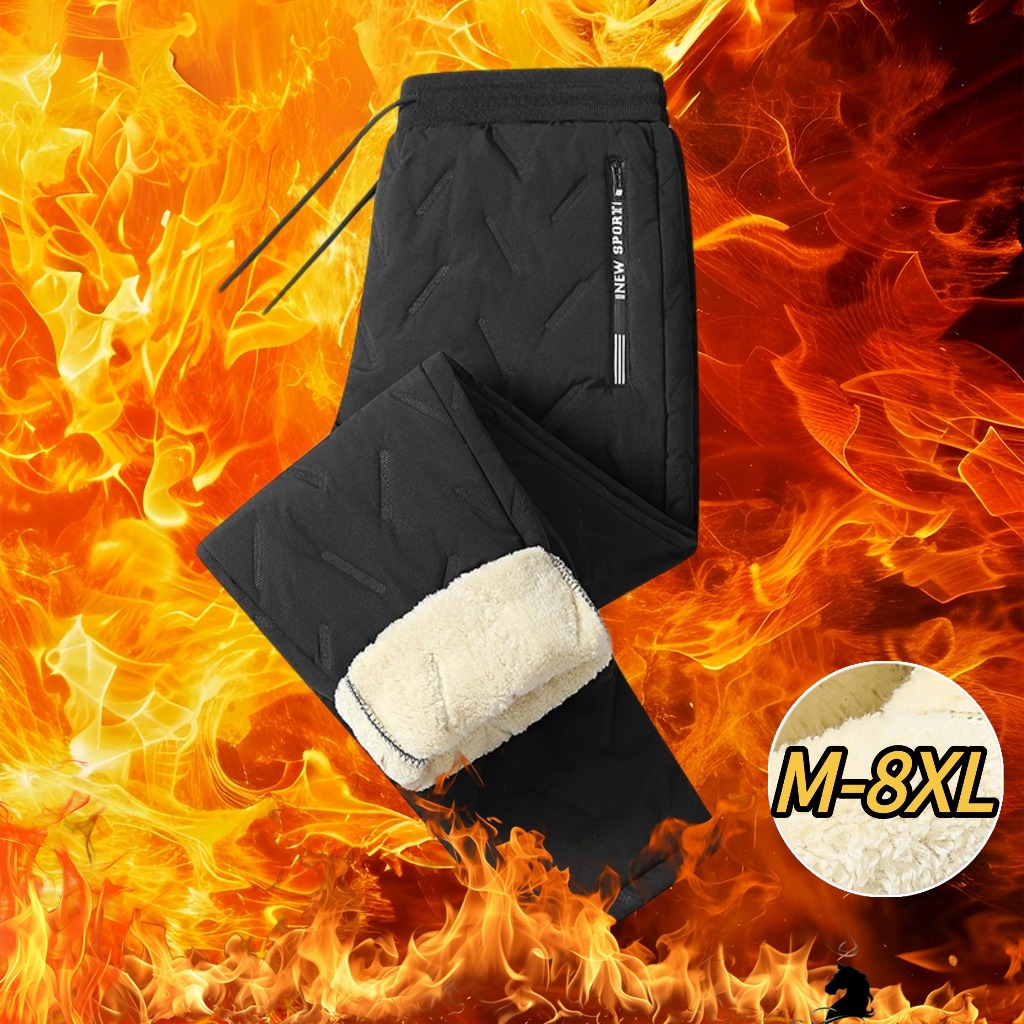 2025 ฤดูใบไม้ร่วงฤดูหนาวซับขนแกะหนาแกะขนแกะกางเกงผู้ชายวัยกลางคนเยาวชนกลางแจ้งเย็นทนอบอุ่น - รูปที่ 5