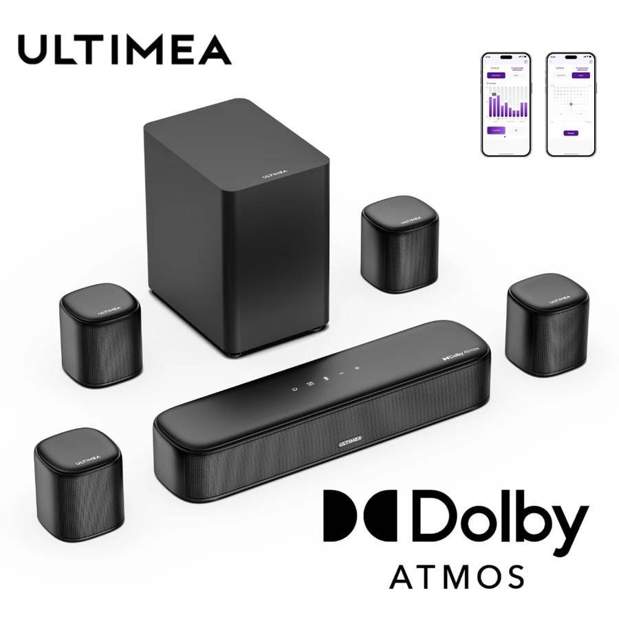 ULTIMEA Aura A60 Soundbar 7.1ch พร้อม Dolby Atmos | ระบบเสียงรอบทิศทาง | ซับวูฟเฟอร์เบสลึก | HDMI eARC | Bluetooth 5.3 | 350W