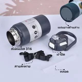 【 COD 】(แท้) แก้วMiyuki สแตนเลส 316 เก็บความเย็นได้ 12-24 ชั่วโมง มีช่องดื่มน้ำ 2 ช่อง มาพร้อมหลอดและสายสะพาย พกพาสะดวก มี 2 ขนาด 1000 มล. และ 1300 มล. มีหลายสี ส่งจากกรุงเทพฯ