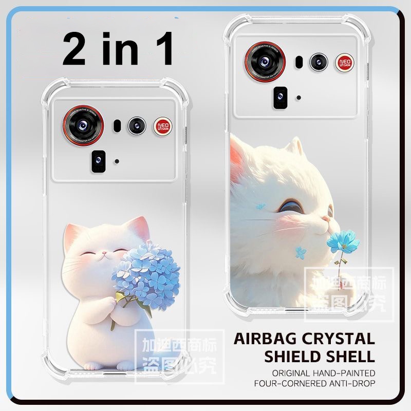 2 IN 1 Nubia Z80 Ultra Case Nubia Z80Ultra Clear ถุงลมนิรภัยซิลิโคน TPU กันกระแทกปกหลังสําหรับ Nubia