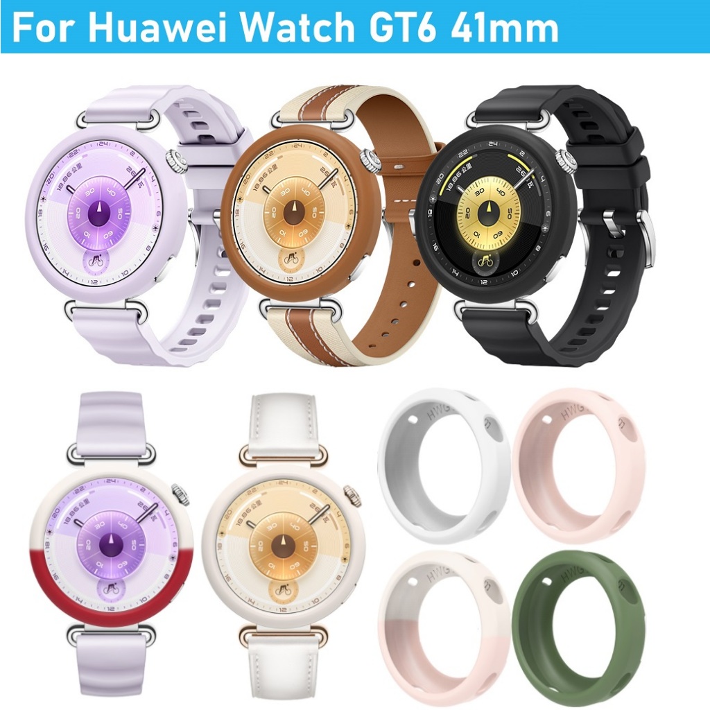 กรอบนาฬิกาสําหรับ Silicone Watch Frame For เคส Huawei watch gt 6 Case Rubber เคส Huawei GT6 Case Hua