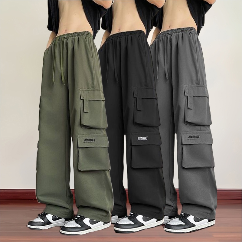 Men กางเกงลําลองขากว้าง สไตล์เรียบง่ายและทันสมัย เหมาะสำหรับการเล่นกีฬากลางแจ้ง