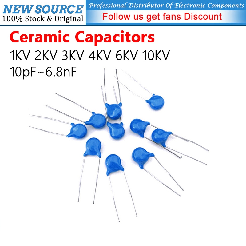 [5-20 ชิ้น] 1KV 2KV 3KV 4KV 6KV 10KV ตัวเก็บประจุเซรามิกแรงดันสูง 10pF 6.8nF 18pF 22pF 47pF 100pF 56