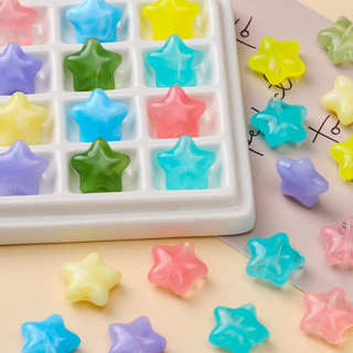 ST.KUNKKA 19*20mm ลูกปัดดาวห้าแฉกอะคริลิค ลูกปัดสีลูกกวาด ลู…