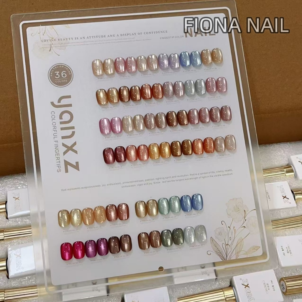 พร้อมส่ง  แคทอายลูกแก้วซาติน  แคทอายเนื้อละมุน  YANXZ 36 สี  เจลแคทอายผิวซาตินมุก เนื้อเจลแคทอาย ซาติน 36 สี สีลูกแก้ว พร้อมแถมชาร์ทสี (ทาให้แล้ว)  สีสวย เงางาม เม็ดสี