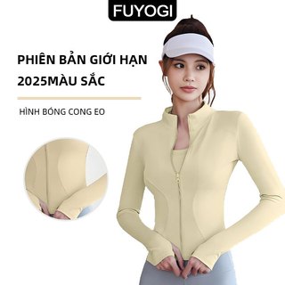 Áo khoác thể thao FUYOGI dây kéo dài tay, khô nhanh và thoáng khí, phù hợp cho yoga và các hoạt động ngoài trời