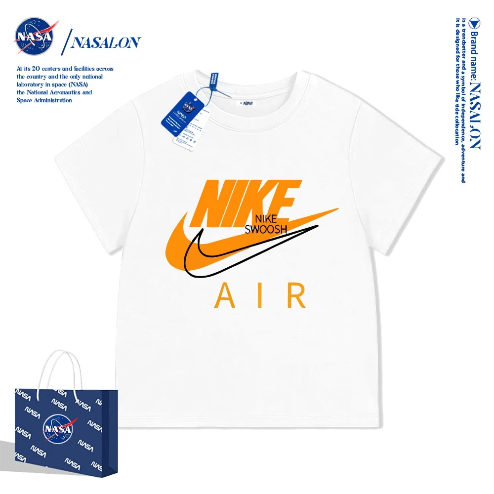 【จัดส่งภายใน 24 ชั่วโมง】NASA เสื้อยืดเด็ก เสื้อยืดชายหญิง ผ้าฝ้าย 100% ระบายอากาศ ทรงหลวม เสื้อผ้าแบรนด์อินเทรนด์ คุณภาพดี