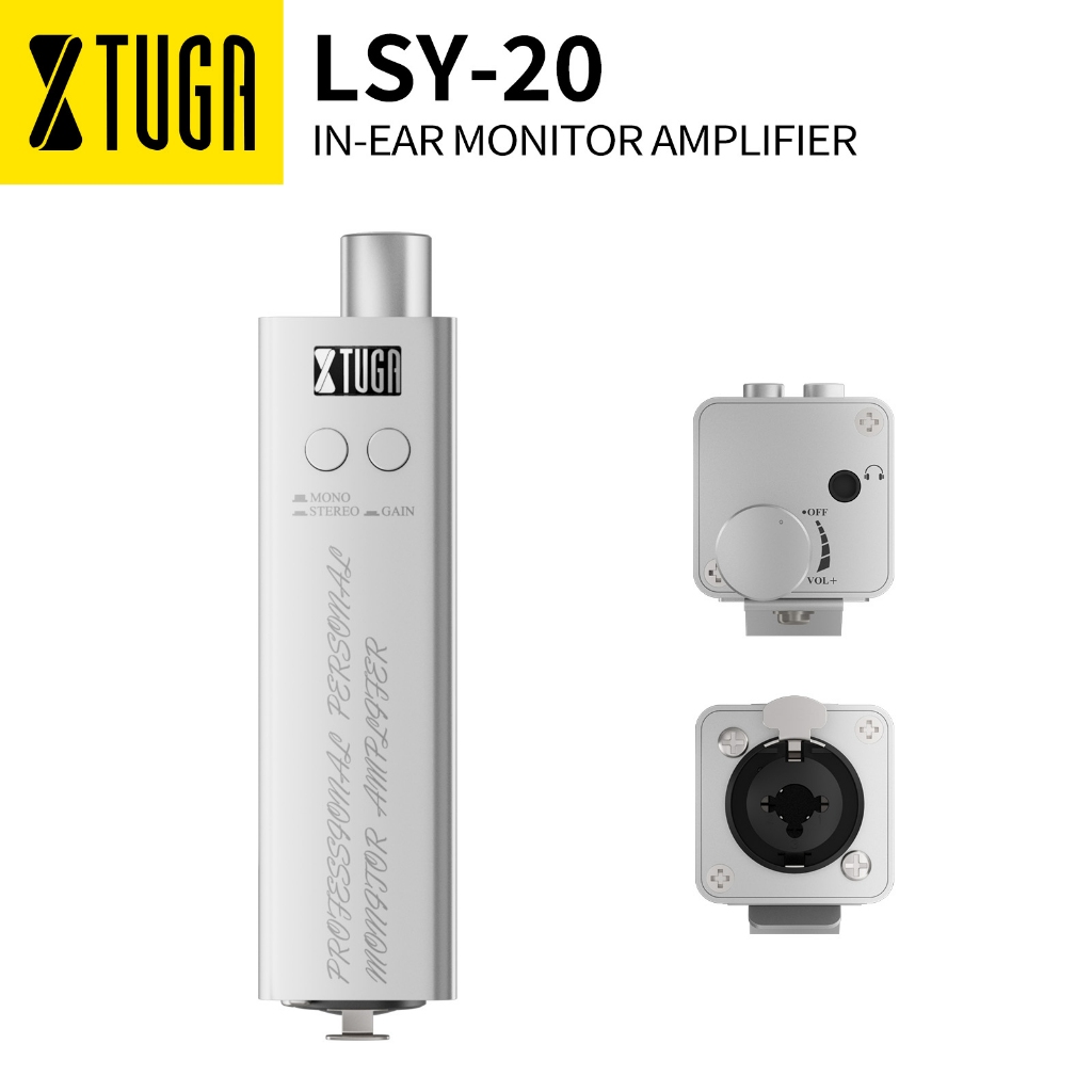 XTUGA LSY-20 Personal In Ear Monitor Amplifier, เครื่องขยายเสียงหูฟังแบบพกพาพร้อมอินพุต Stereo/Mono, XLR และ TRS เอาต์พุต 3.5 มม., สําหรับคีย์บอร์ด, Drummers, กีตาร์