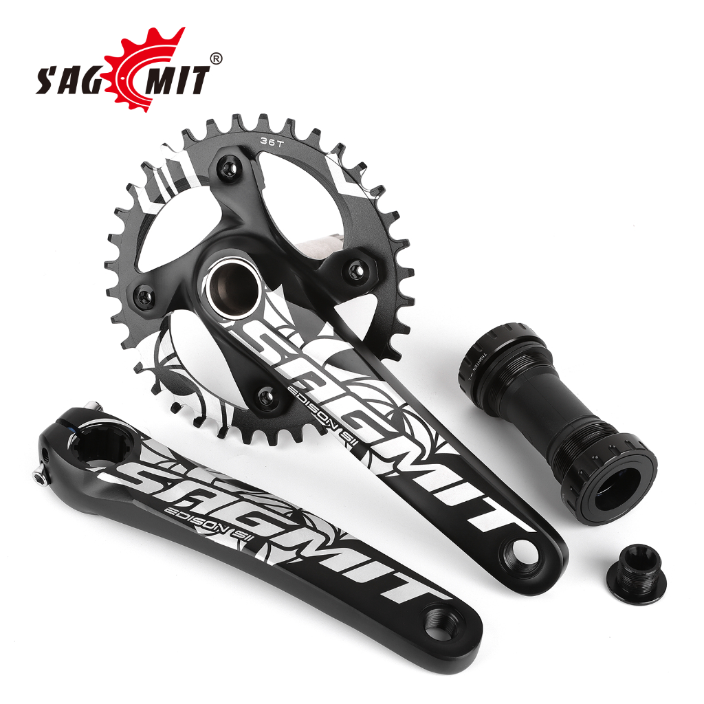 SAGMIT จักรยานเสือภูเขา Crankset อลูมิเนียม 36T Disc สำหรับ 7-12 ความเร็ว น้ำหนักเพียง 860 กรัม ขนาด 104BCD และความยาวแขน 170 มม.