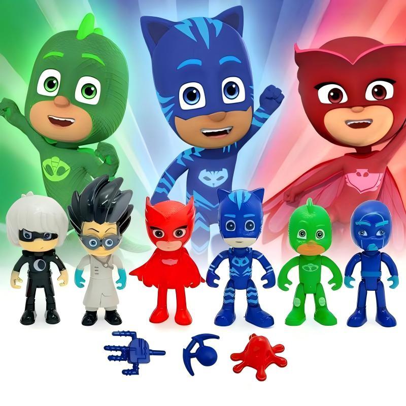 3 ชิ้น PJ MASKS ของเล่นเด็กนกฮูก Cat Boy Gecko ของขวัญวันเกิดวันหยุด