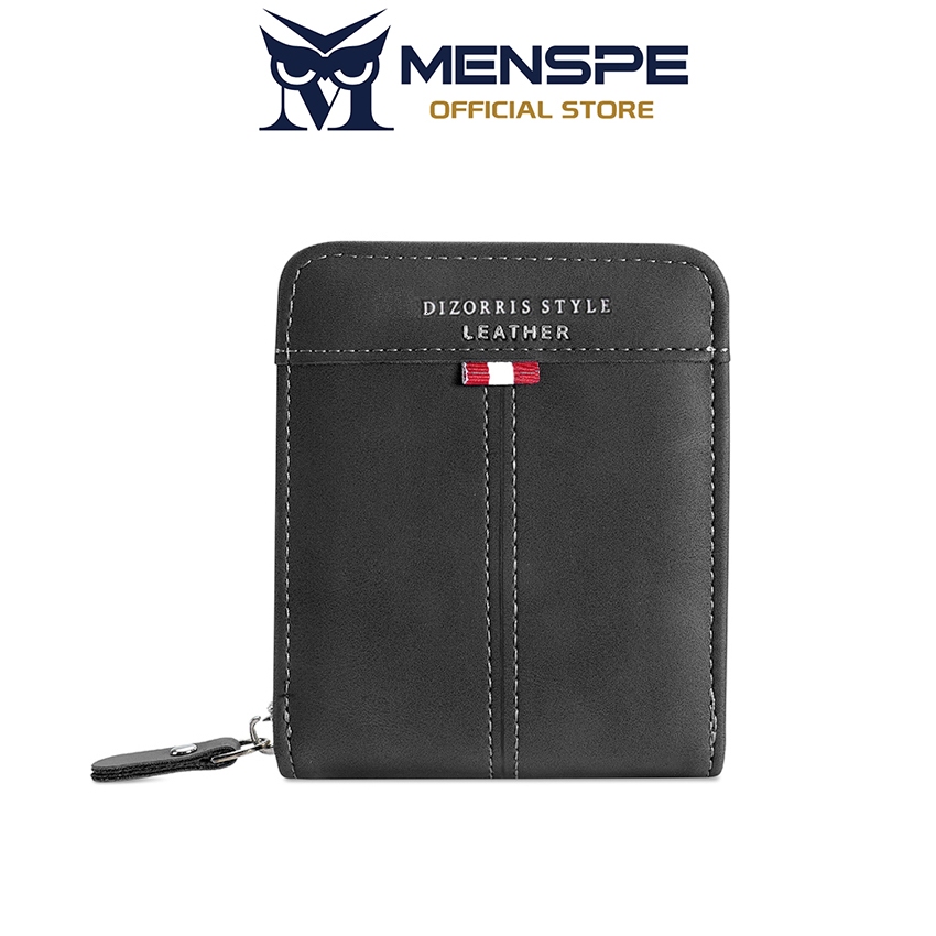 MENSPE กระเป๋าสตางค์ผู้ชายสั้น/ยาว PU อเนกประสงค์ Retro ความจุขนาดใหญ่ Multi-Card ตําแหน่งธุรกิจซิปกระเป๋าสตางค์