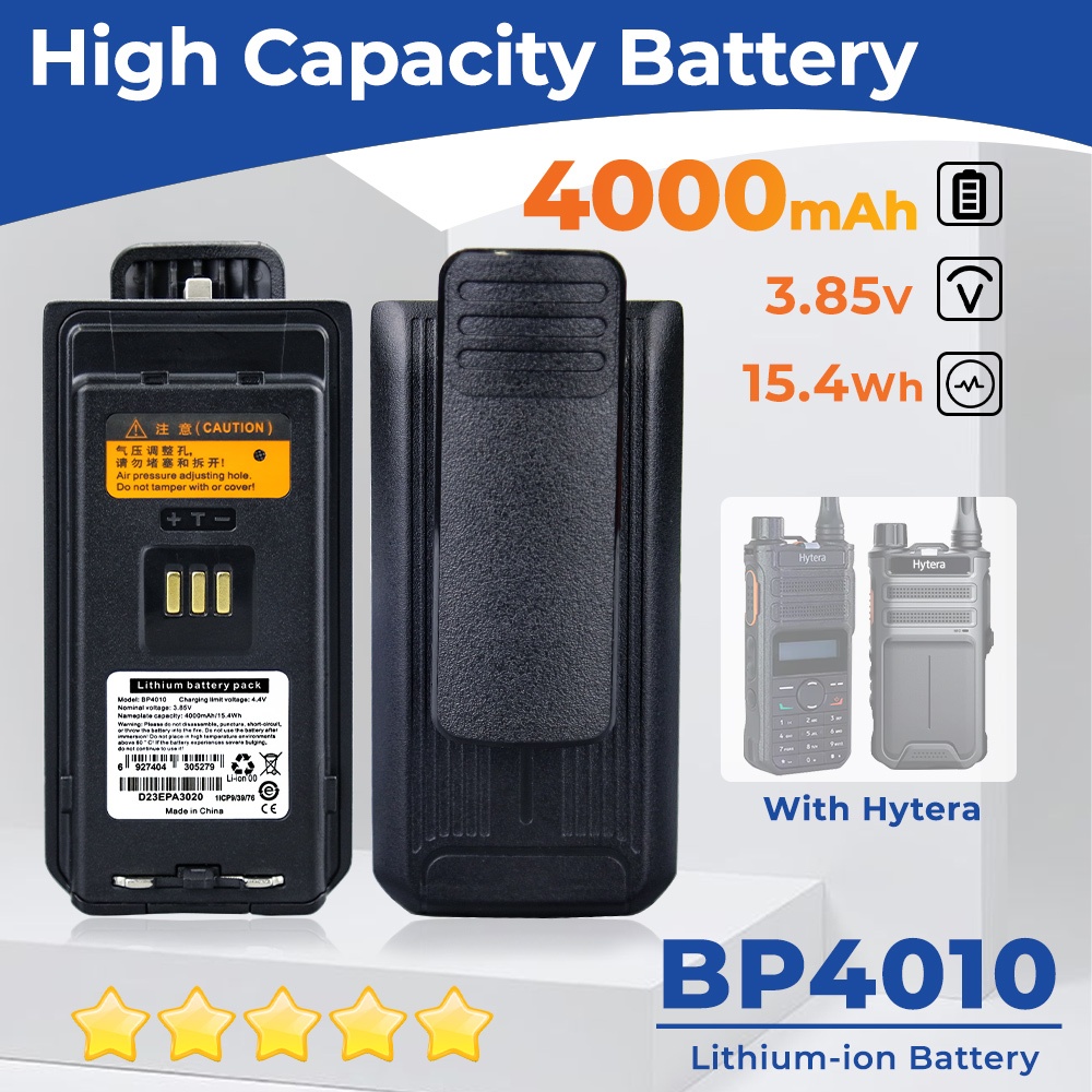 DC-1883.85V 4000mAh BP4010 แบตเตอรี่ความจุสูงเข้ากันได้กับ Hytera AP51X AP510 AP512 AP515 AP515LF AP