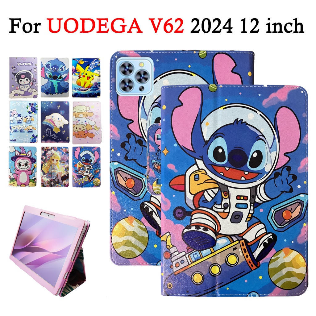 สําหรับ UODEGA V62 แท็บเล็ต 2024 12 นิ้วการ์ตูนน่ารักคุณภาพสูงหนัง PU UODEGA V62 5G Android12 แท็บเล