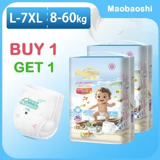 [ซื้อ 1 แถม 1] Mabaoshi ผ้าอ้อมเด็กขนาดใหญ่ทุกขนาด L-7XL 50 ชิ้น กางเกงผ้าอ้อมแบบดึงขึ้นขนาดใหญ่ 5XL 6XL สําหรับเด็กทารก