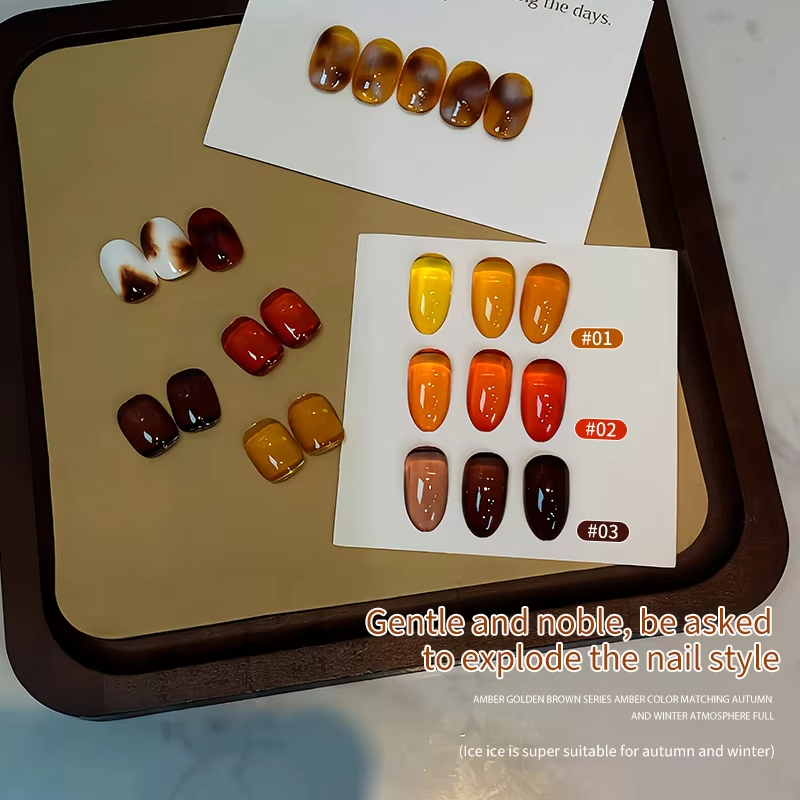 [ANNIES] อําพันโกลเด้นปาล์มยาทาเล็บกาวฤดูใบไม้ร่วงฤดูหนาวไวท์เทนนิ่งน้ําแข็งใสสีน้ําตาลสีกาแฟเหมาะสํ