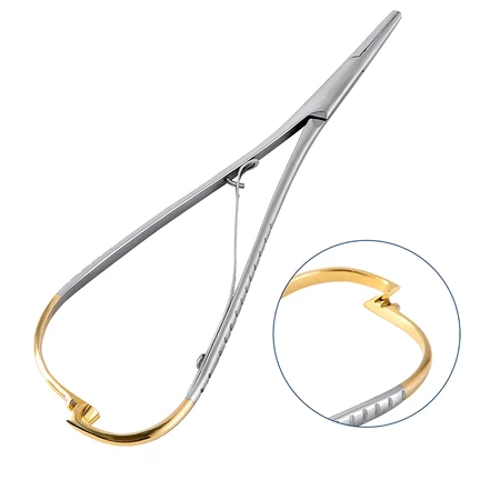 ทันตกรรม Mathieu คีมเข็มผู้ถือมาตรฐาน 14 ซม. Plier เครื่องมือทันตแพทย์สีทอง