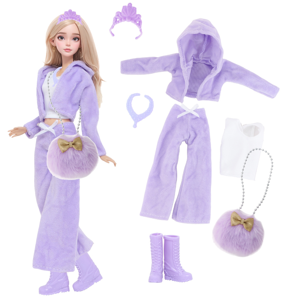 1เซ็ต11.5นิ้วตุ๊กตาเสื้อผ้าและอุปกรณ์,แฟชั่นที่สง่างามชุดกางเกงสาวพรรคกระเป๋ารองเท้าชุดที่มีอุปกรณ์เสื้อผ้าสําหรับ1/6ตุ๊กตาของเล่น(เลขที่ ตุ๊กตา) - รูปที่ 5