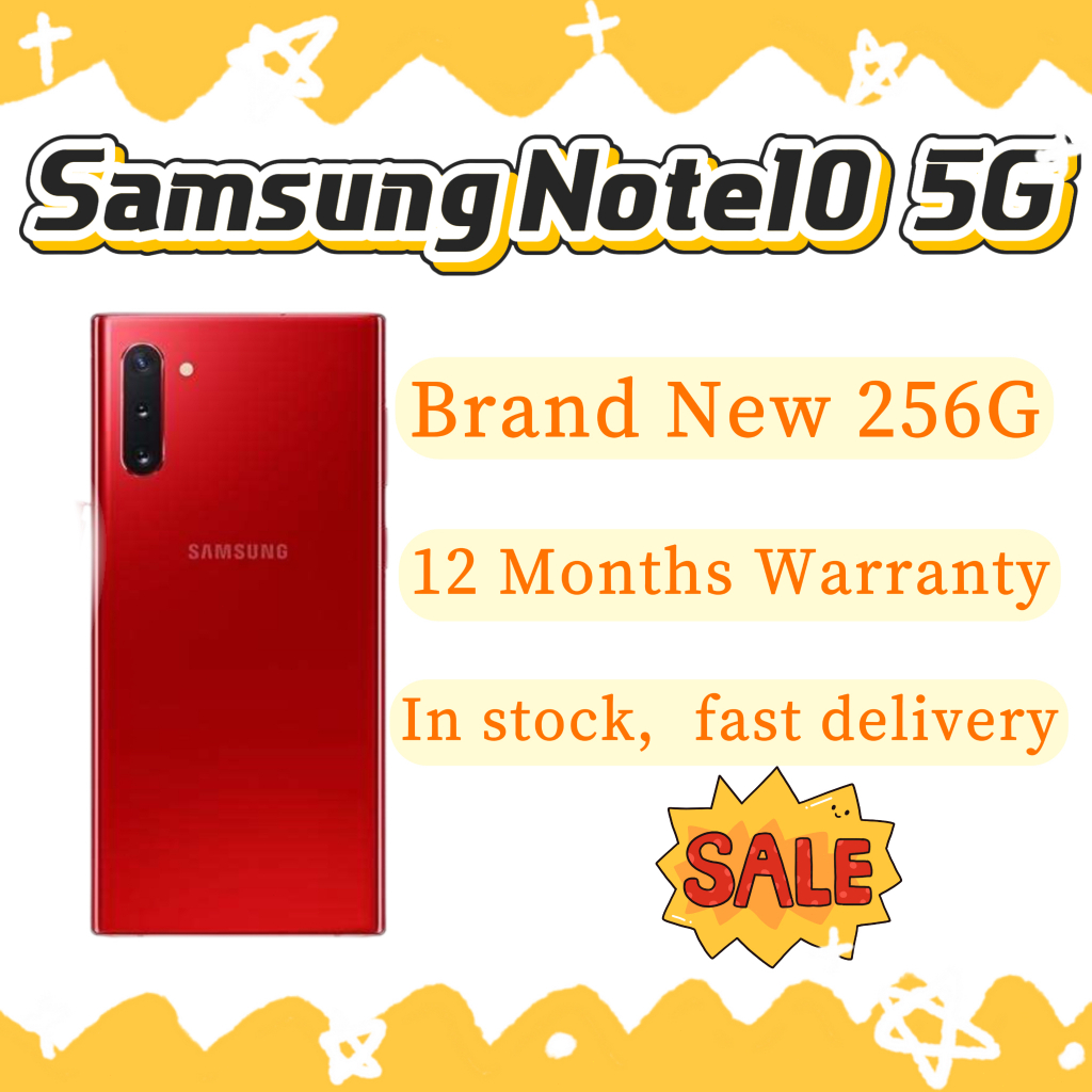 ในสต็อก! ใหม่เอี่ยม Samsung Note 10 5G 256GB นําเข้าครบชุดสมาร์ทโฟนรับประกัน 12 เดือน