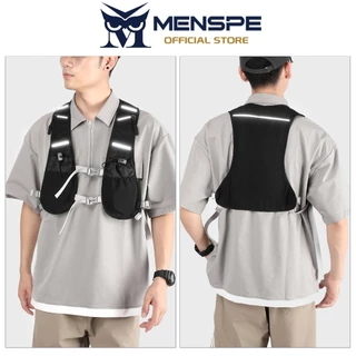 MENSPE กีฬากลางแจ้งกระเป๋าเสื้อกั๊ก Unisex Anti Splash กันน้ํามัลติฟังก์ชั่น Breathable เดินป่าขี่กระเป๋าเป้สะพายหลัง
