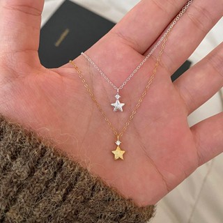 สร้อยคอเพทายนารีแบบดาวห้าแฉก สีทองและสีเงิน ของขวัญวันเกิดสำ…