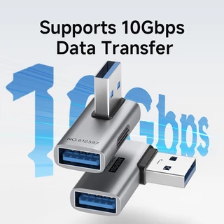 Hagibis USB 3.2 อะแดปเตอร์ 90 องศามุมขวา USB ขั้วต่อชายกับหญิง OTG อะแดปเตอร์สายเคเบิล Extender สําหรับแล็ปท็อป Charger PC
